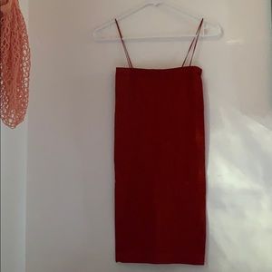Burnt orange bodycon dress
